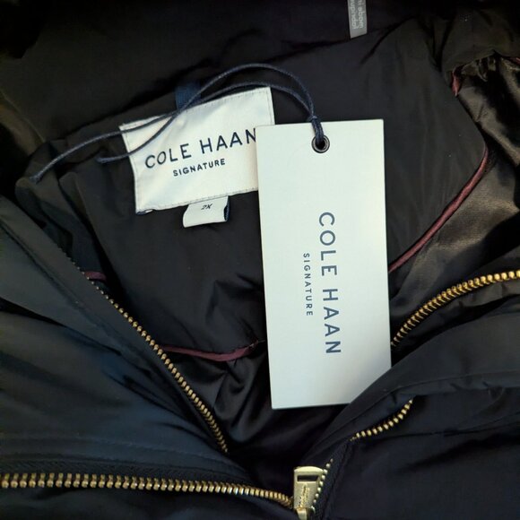 Cole Hahn SIgnature - Maxi Puff Coat with BIb and Hood - Size 2X Black NWT - Picture 5 of 5